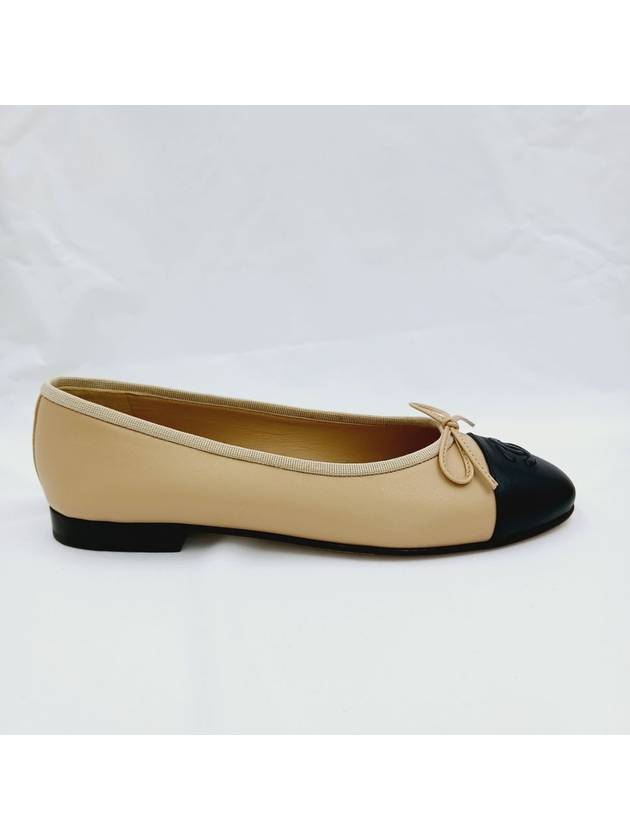 Women s Leather Ballerina Flats Beige Black G02819 - CHANEL - BALAAN 5