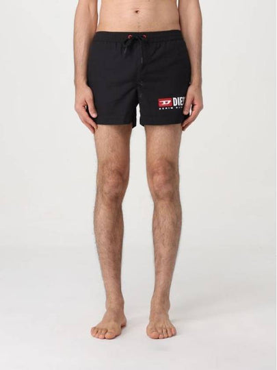 Logo Print Swim Shorts Black - DIESEL - BALAAN 2