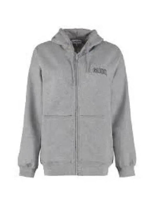 Logo Zip-Up Hoodie Grey - GANNI - BALAAN 2