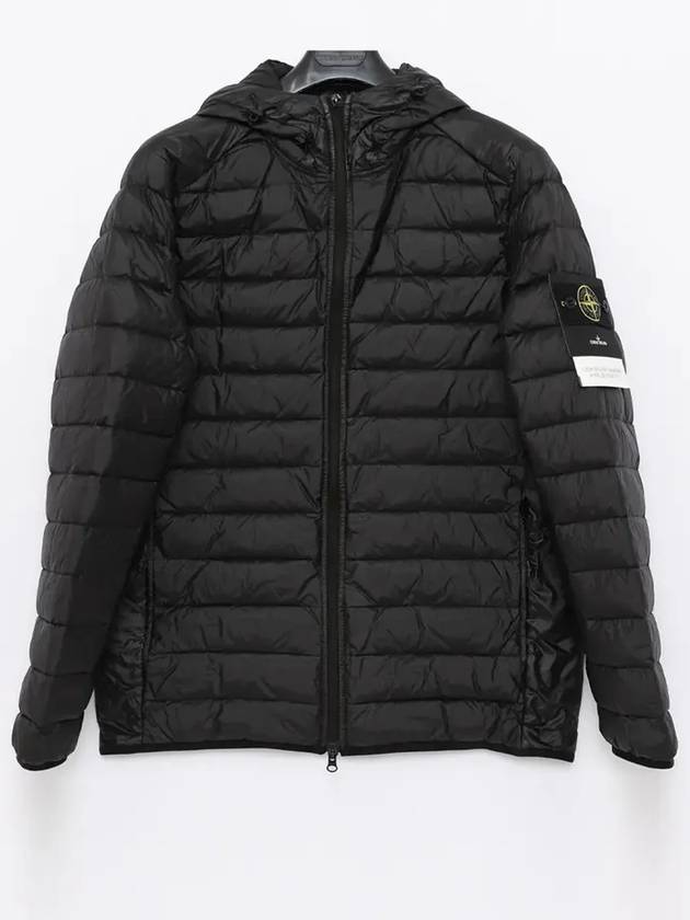 Loom Woven Chambers R-Nylon Down-TC Light Hoodie Down Jacket Black - STONE ISLAND - BALAAN 3