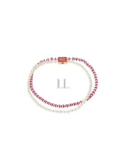 Metal Faux Pearl Choker Red - MIU MIU - BALAAN 2