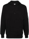 Diagonal Raised Fleece Hoodie Black - CP COMPANY - BALAAN 2