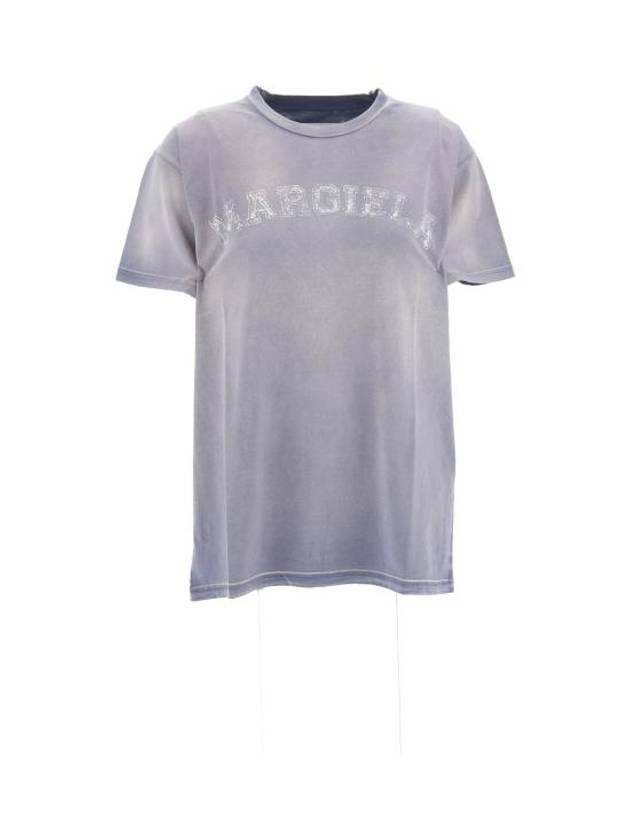 Logo Cotton Jersey Short Sleeve T-Shirt Lilac - MAISON MARGIELA - BALAAN 5