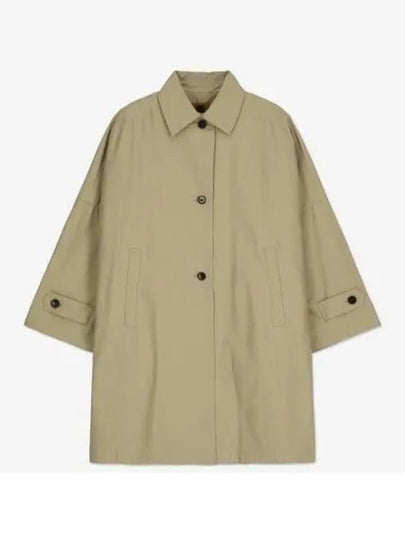 Gabardine Oversized Cotton Single Coat Beige - TOTEME - BALAAN 2