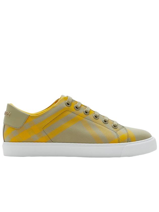 Check Cotton Low Top Sneakers Yellow - BURBERRY - BALAAN 2