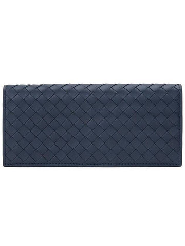 Intrecciato Continental Long Wallet Navy - BOTTEGA VENETA - BALAAN 1