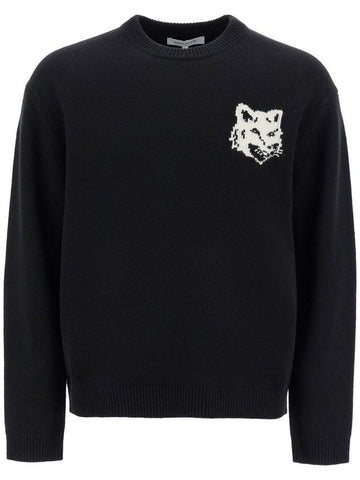 MAISON KITSUNÉ FOX HEAD INTARSIA COMFORT JUMPER - MAISON KITSUNE - BALAAN 1