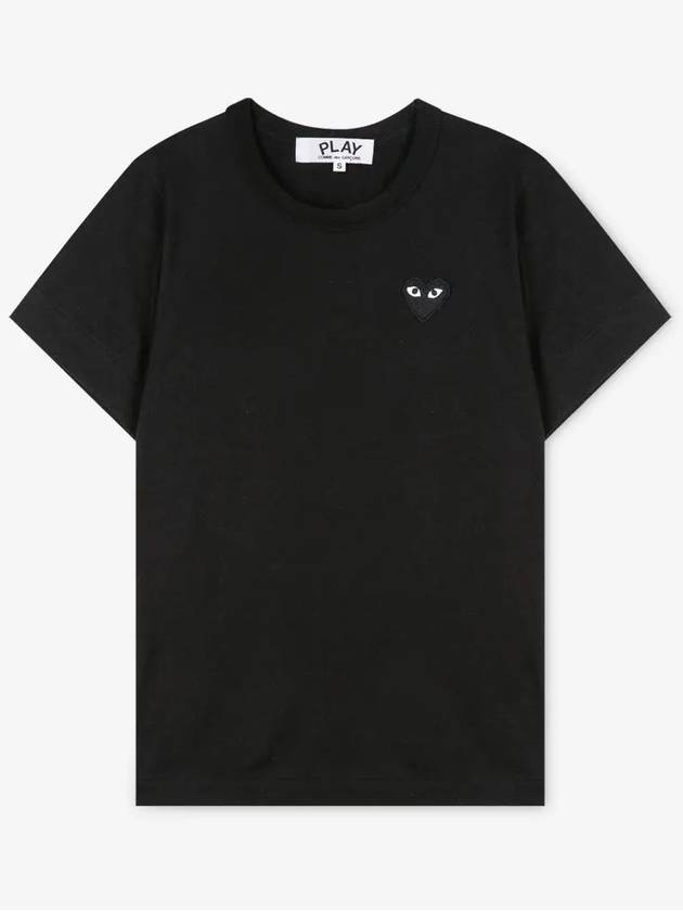 Comme des Gar ons Women s Heart Wappen Black Short Sleeve T Shirt AZ T063 051 1 - COMME DES GARCONS PLAY - BALAAN 2