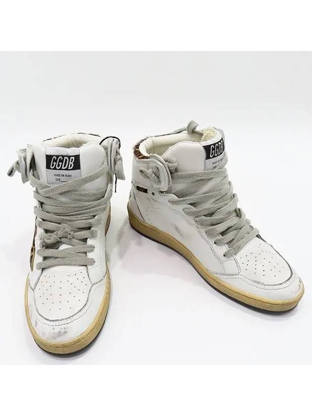 GWF00230 White Leather Leopard SKY STAR High Top Women s Sneakers Size 36 230MM - GOLDEN GOOSE - BALAAN 2