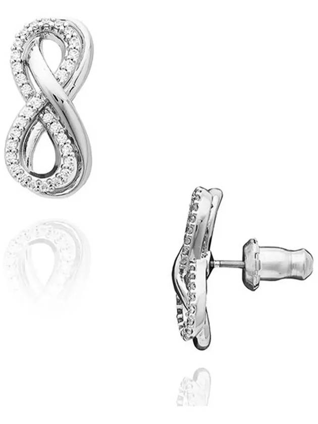 Hyperbola Stud Rhodium Earrings Silver - SWAROVSKI - BALAAN 4