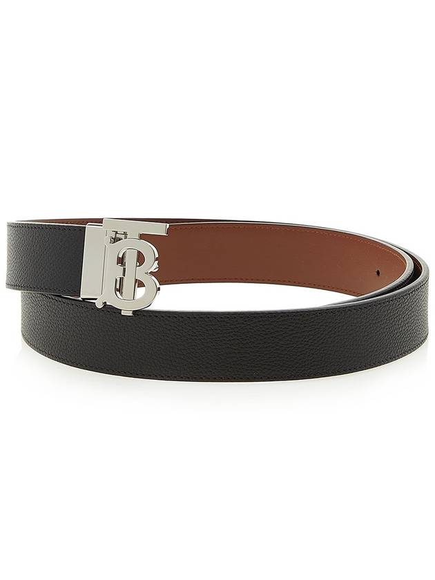 Reversible Monogram Leather Belt Black - BURBERRY - BALAAN 3