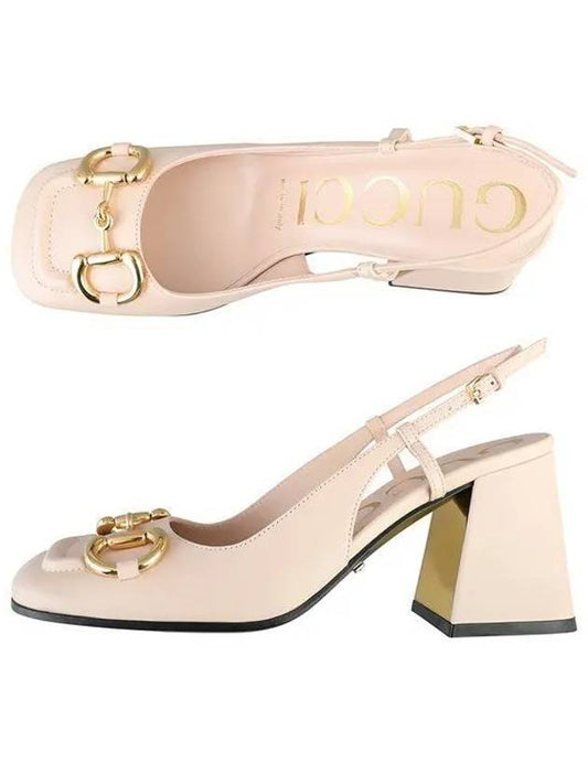 Women's Horsebit Slingback Heels Light Pink - GUCCI - BALAAN 2