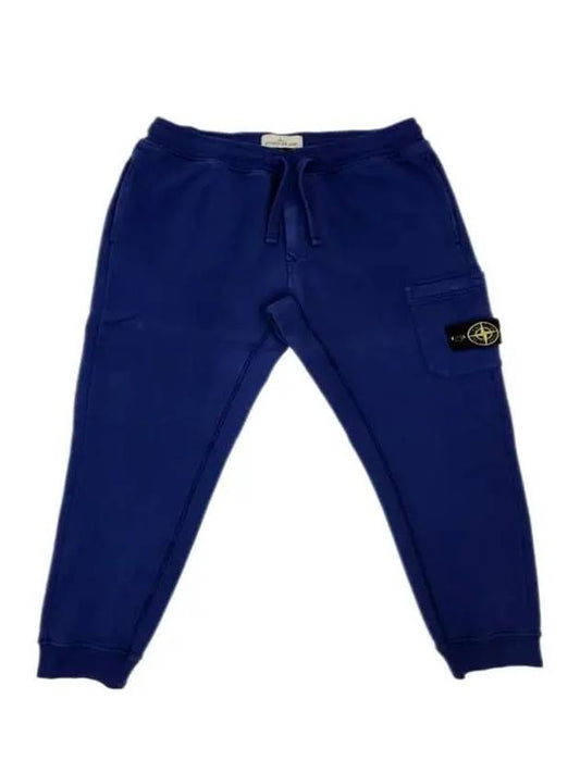 Waffen Patch Cotton Jogger Track Pants Blue - STONE ISLAND - BALAAN.