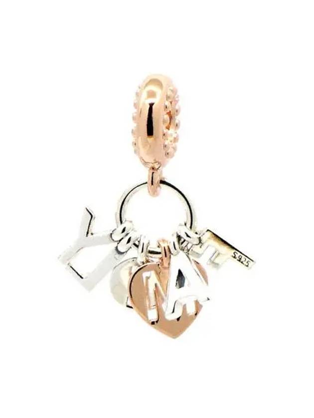 Family Letter Dangle Bracelet Charm Silver Rose Gold - PANDORA - BALAAN 2