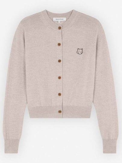 Bold Fox Head Patch Regular Cardigan Beige Melange - MAISON KITSUNE - BALAAN 2