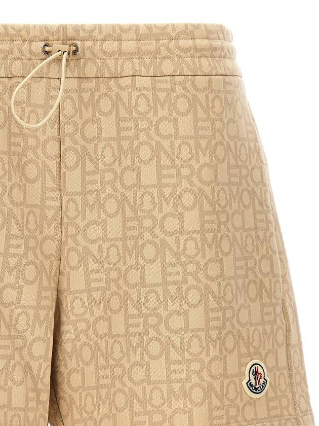 Monogram jacquard shorts beige - MONCLER - BALAAN 5