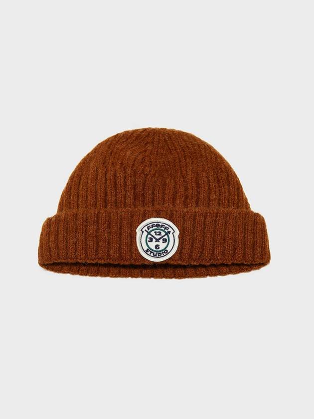 Signature Wappen Wool Short Beanie Brick - FFEFF STUDIO - BALAAN 1