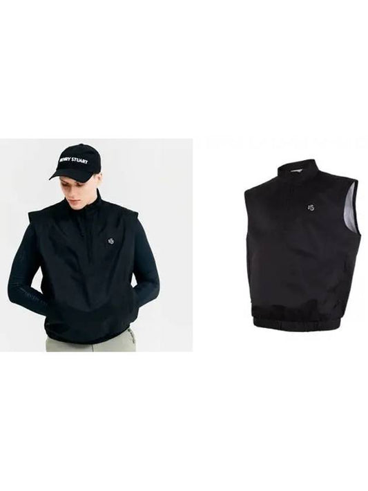 Golf High Neck Woven Vest Black - HENRY STUART - BALAAN 2