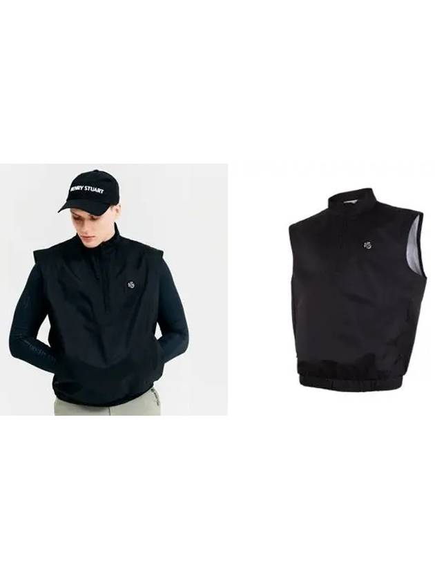 Golf Men s High Neck Woven Vest Black - HENRY STUART - BALAAN 3