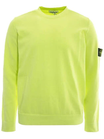 Wappen Patch Cotton Knit Top Lime - STONE ISLAND - BALAAN 1