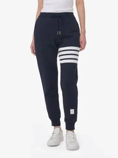 Women's Engineer 4 Bar Cotton Loopback Knit Track Pants Navy - THOM BROWNE - BALAAN 2