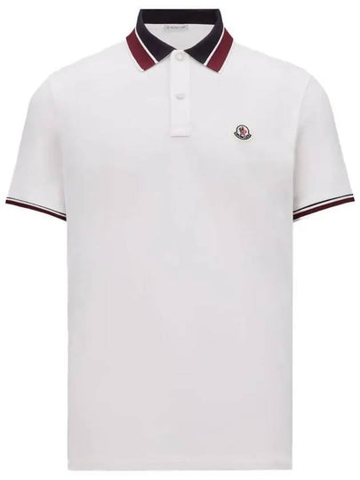 Logo Patch Polo Shirt White - MONCLER - BALAAN 2