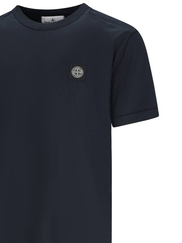 T-SHIRT WITH COMPASS LOGO PATCH - STONE ISLAND - BALAAN 3