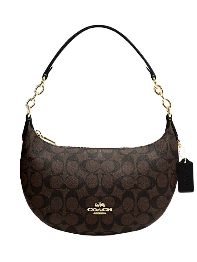 Women's Payton Signature Canvas Shoulder Bag Brown - COACH - BALAAN 1