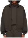 Fleece Full Zip-Up Jacket Off Black - FEAR OF GOD ESSENTIALS - BALAAN 2