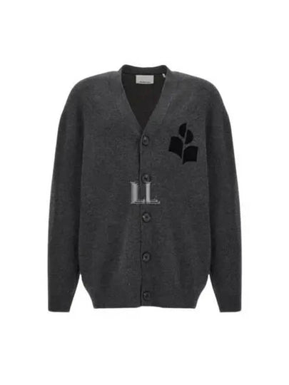 Curtis Logo Intarsia Knitted Cardigan Anthracite - ISABEL MARANT - BALAAN 2