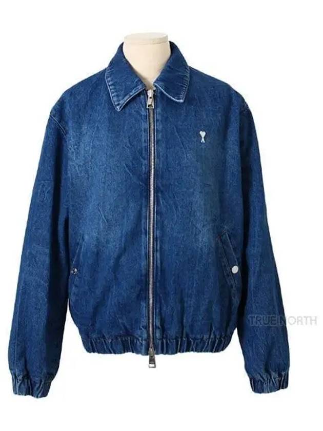 Men's Small Logo Denim Jacket Used Blue - AMI - BALAAN 2