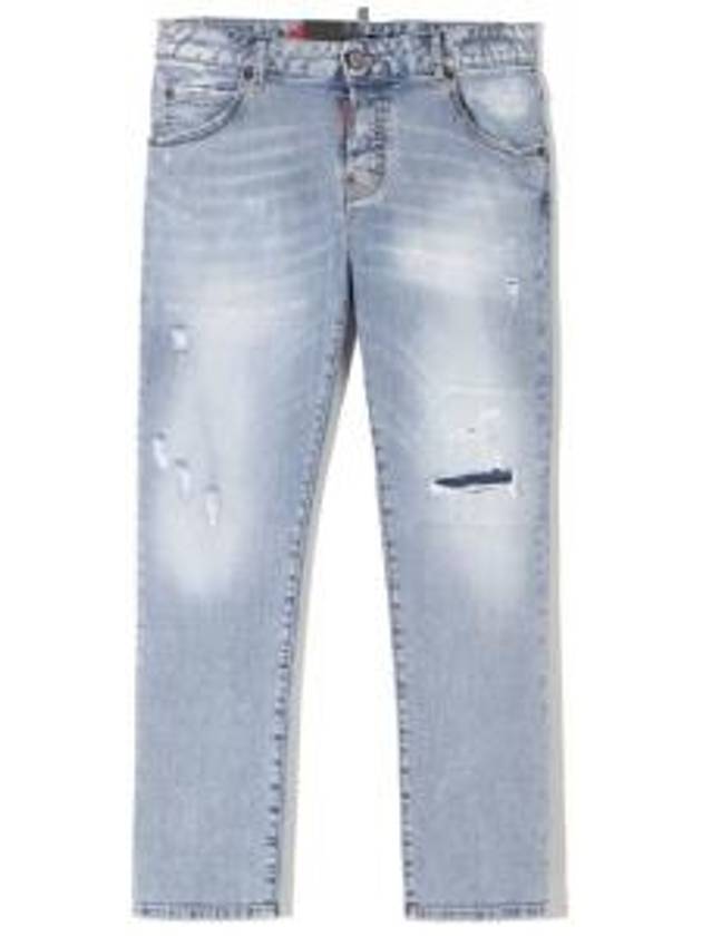 Distressed Cool Girl Skinny Jeans Light Blue - DSQUARED2 - BALAAN 2