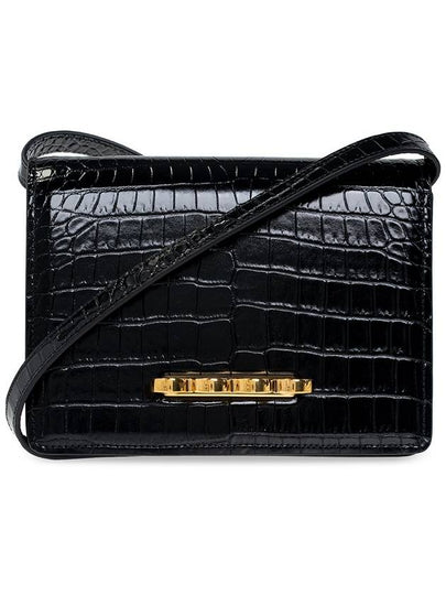 Crocodile Leather 4 Ring Shoulder Bag Black - ALEXANDER MCQUEEN - BALAAN 2