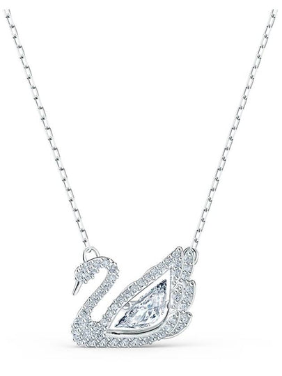 Iconic Swan Pendant Necklace White Silver - SWAROVSKI - BALAAN 2