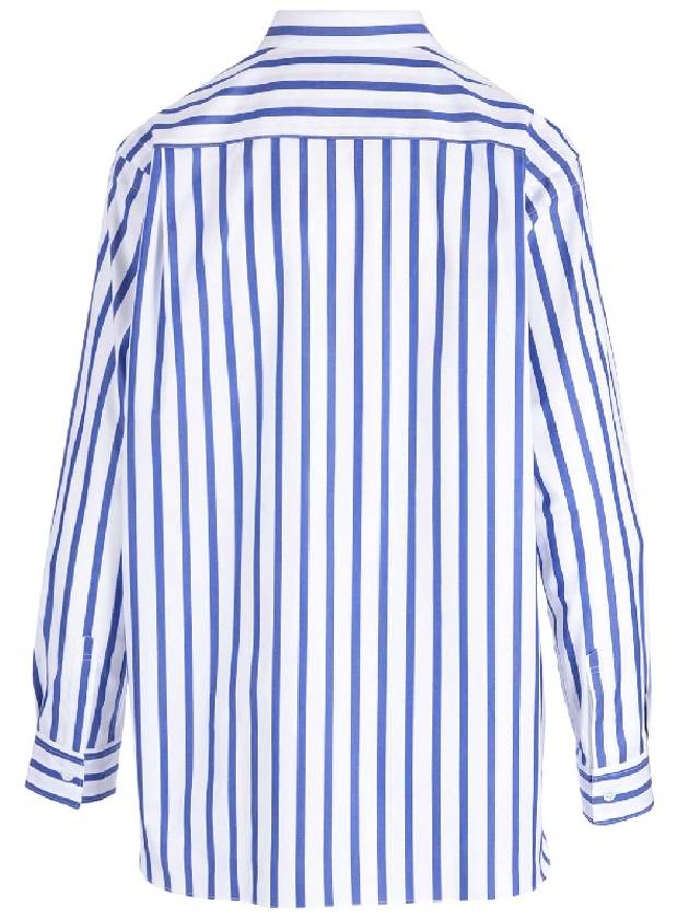 Men's Striped Poplin Long Sleeve Shirt Blue - COMME DES GARCONS - BALAAN 3