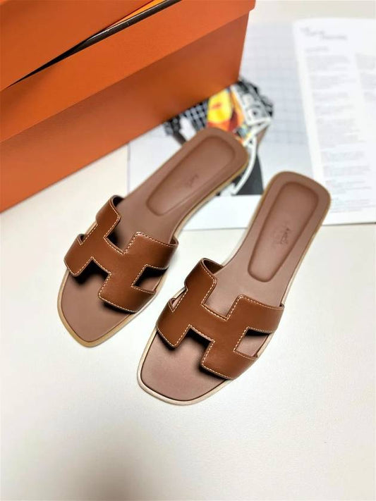 Oran slippers sandals sandals gold camel - HERMES - BALAAN 1