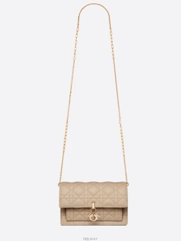 Lady Chain Canage Lambskin Pouch Bag Sand - DIOR - BALAAN 4