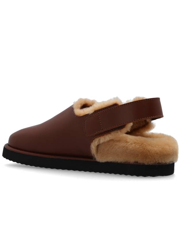 Chloé Leather Slides, Women's, Brown - CHLOE - BALAAN 5