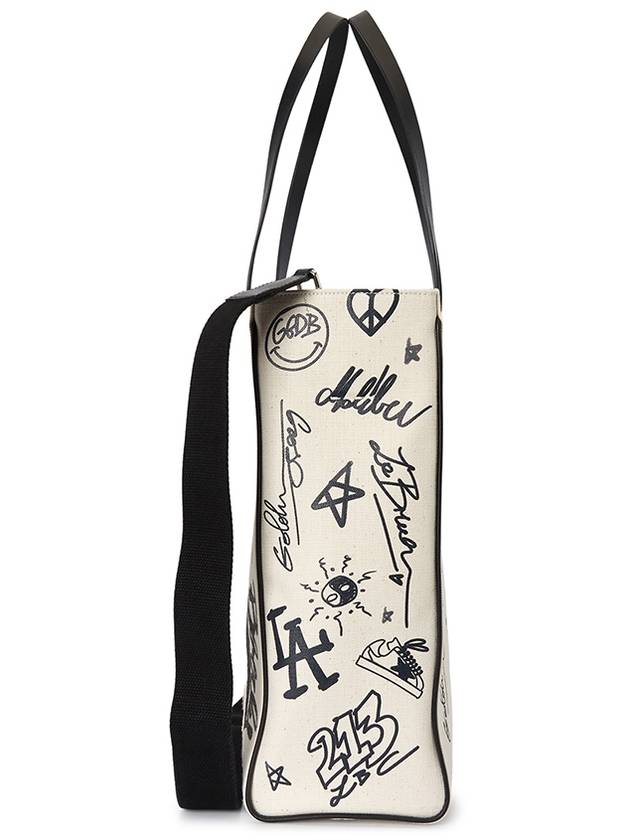 Contrasting Graffiti Print Tote Bag White - GOLDEN GOOSE - BALAAN 4