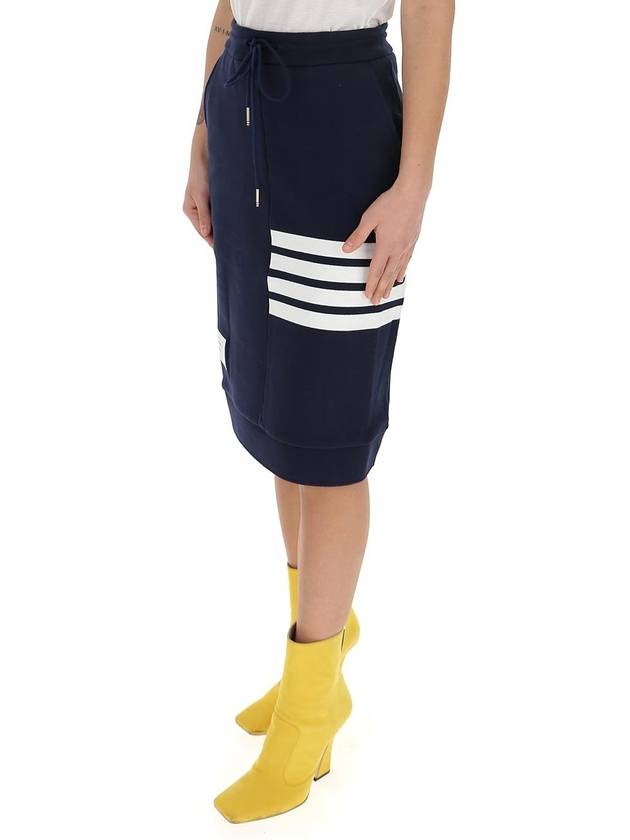 Women's 4-Bar Stripe Drawstring Skirt Navy - THOM BROWNE - BALAAN 8