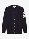 Men's Sustainable Classic Diagonal Wool Cardigan Navy - THOM BROWNE - BALAAN 3