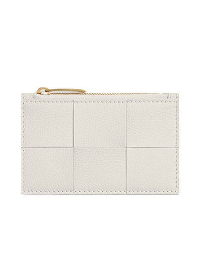 Zipper Leather Card Wallet White - BOTTEGA VENETA - BALAAN 2