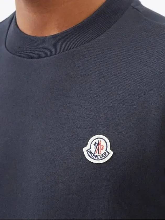 Logo Patch Cotton Jersey Sweatshirt Navy 8G00051 809KR 778 - MONCLER - BALAAN 3