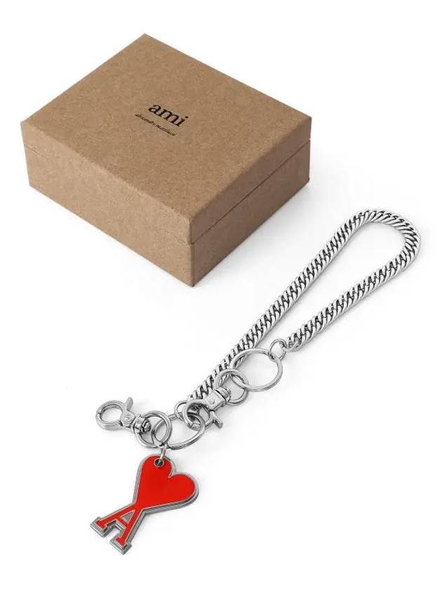 Heart Logo Chain Key Holder Red - AMI - BALAAN 5