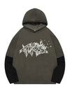 Layered Vintage Wash Hoodie Unisex Logo Hood Gray - PHOS333 - BALAAN 2