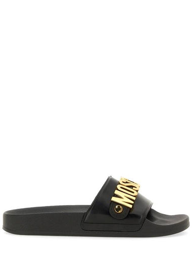 SLIDE SANDAL WITH LOGO - MOSCHINO - BALAAN 1