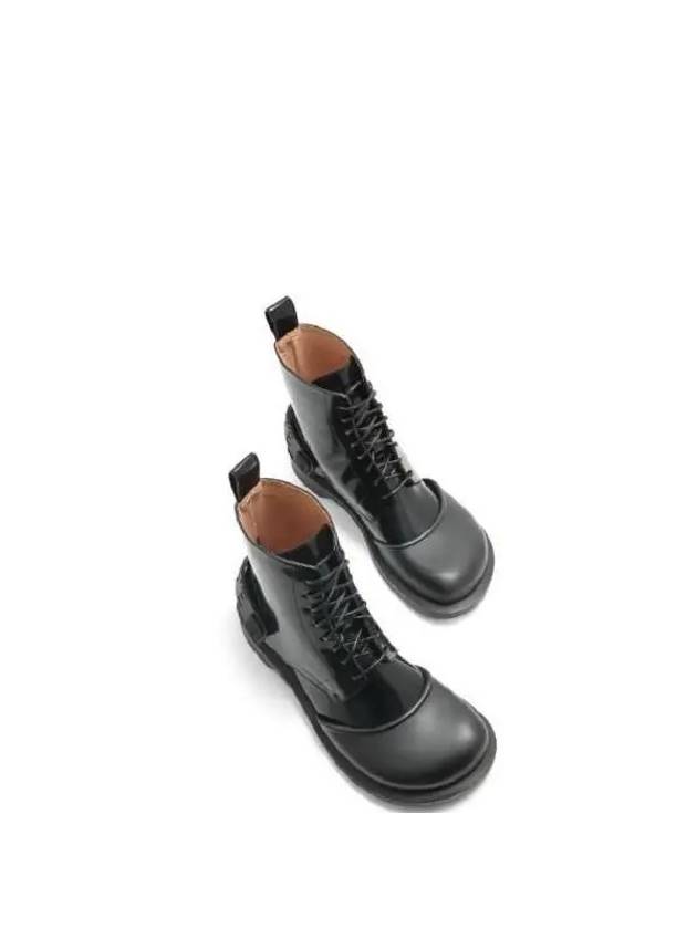 Lace-Up Calfskin Combat Boots Black - LOEWE - BALAAN 5