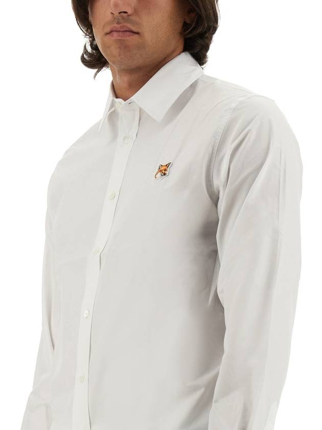 Fox Head Long Sleeve Shirt White - MAISON KITSUNE - BALAAN 5