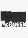 Graffiti Logo Zipper Card Wallet Black - ALEXANDER MCQUEEN - BALAAN 2