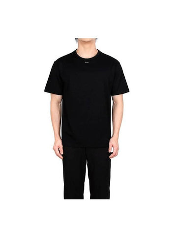 Logo Stretch Cotton Short Sleeve T-Shirt Black - PRADA - BALAAN 1